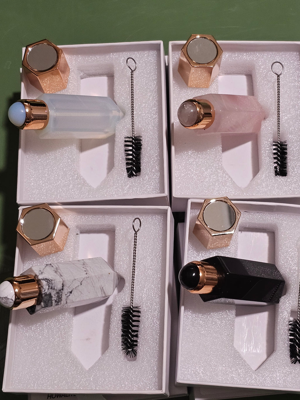 Crystal perfume roller bottles