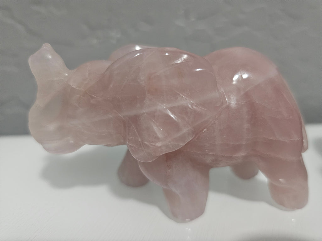 Lucky Rose Quartz Elephant