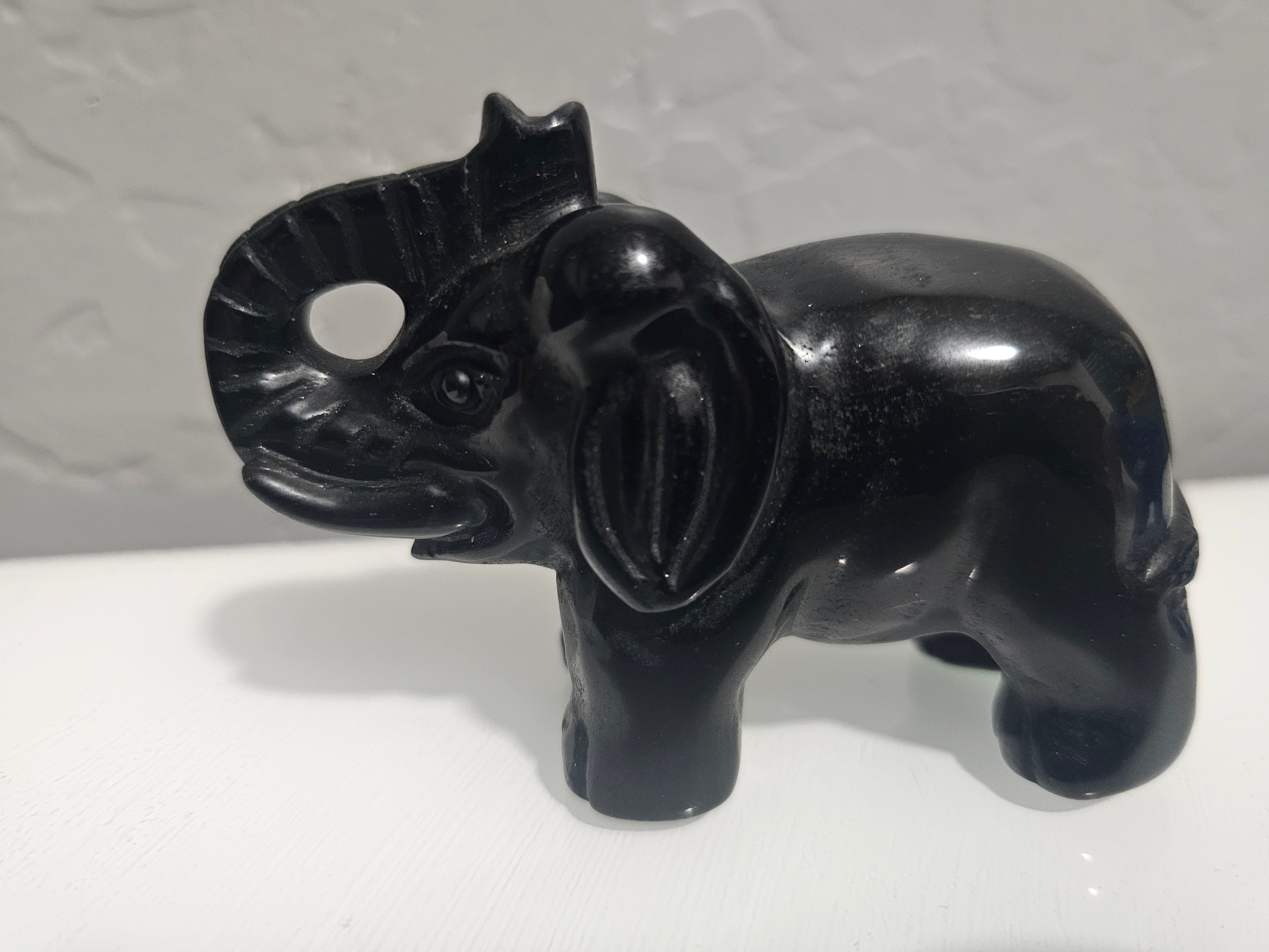 Lucky Black Obsidian Elephant