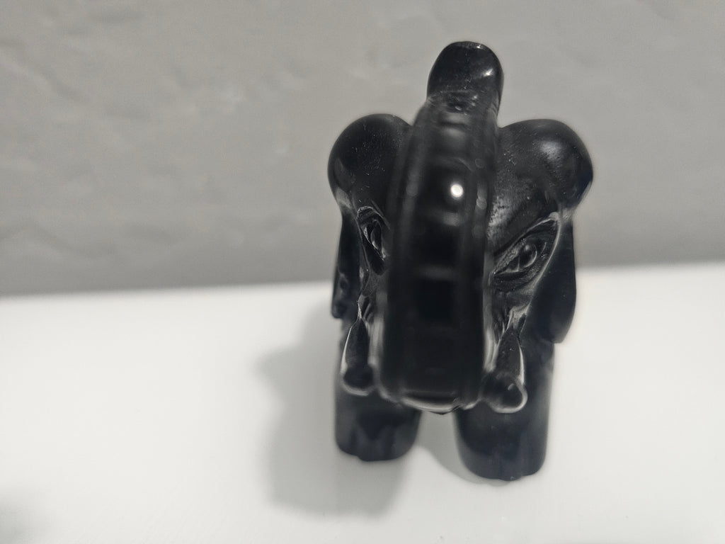 Lucky Black Obsidian Elephant