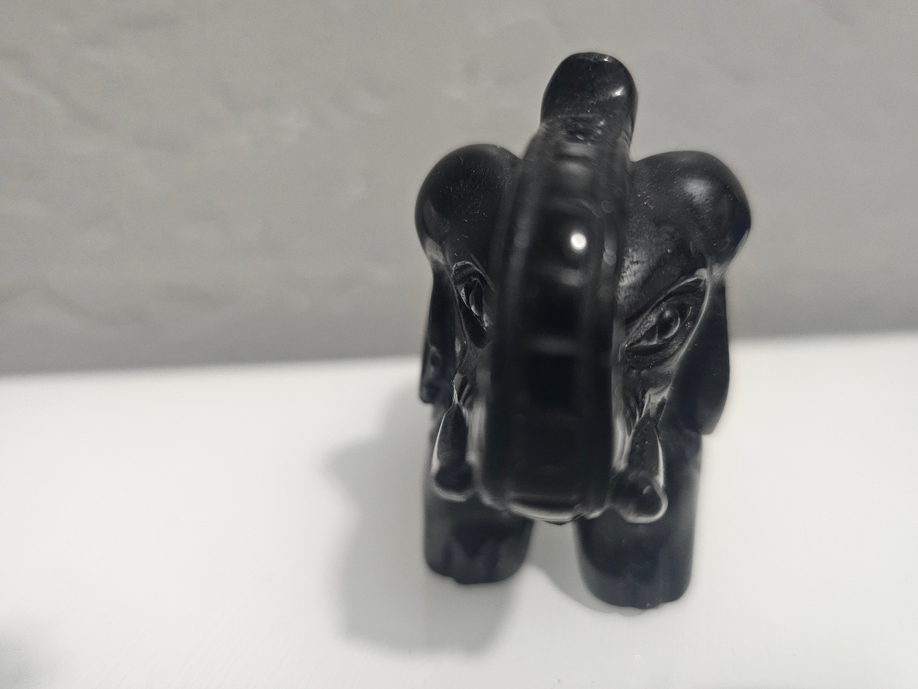 Lucky Black Obsidian Elephant