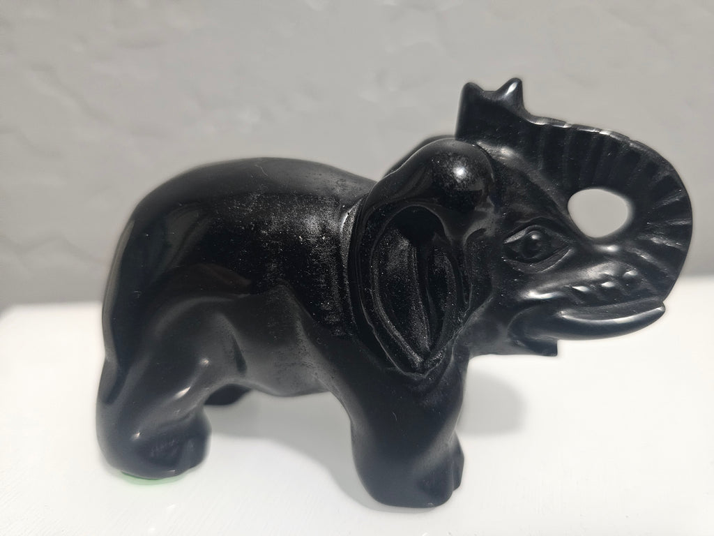 Lucky Black Obsidian Elephant