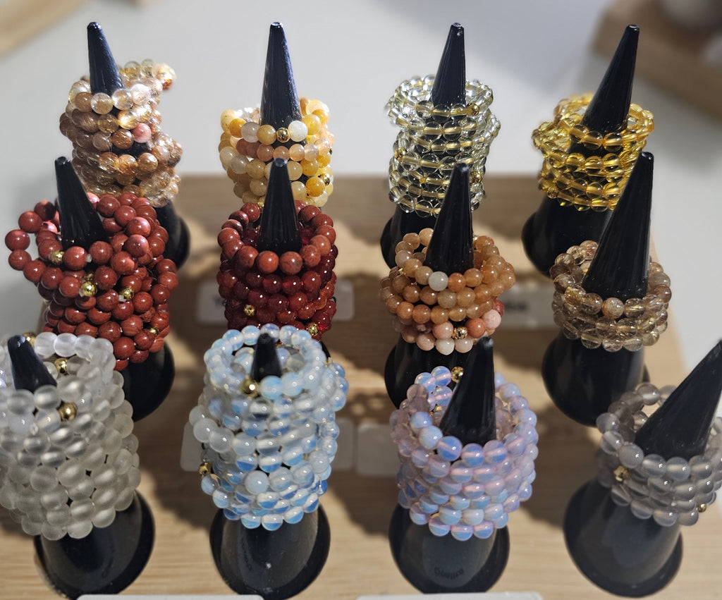 Crystal Adjustable Rings