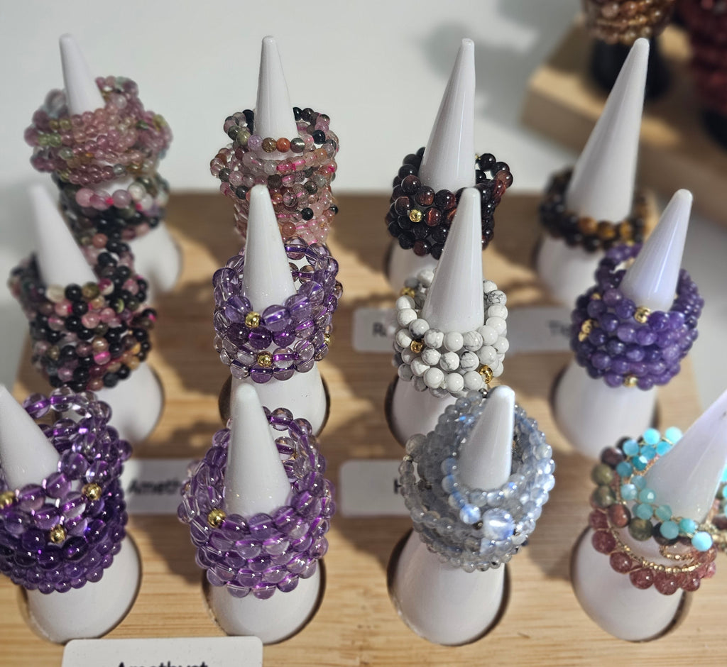 Crystal Adjustable Rings